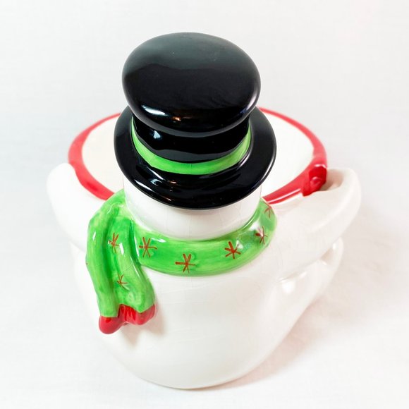 Christmas Snowman Dip Cheese Ball Bowl Retro Christmas Party  Boston Warehouse - Picture 4 of 7